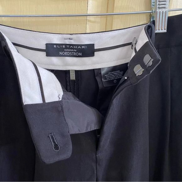 Elie Tahari Nordstrom NWT Black Pleated Cropped Pants Office Wear Work Size 4 - Picture 5 of 8